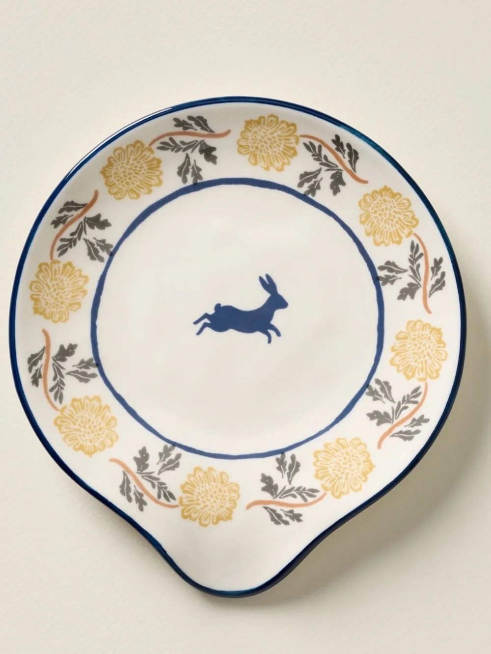 Anthropologie Millie Stoneware Bunny Rabbit Spoon Rest New
